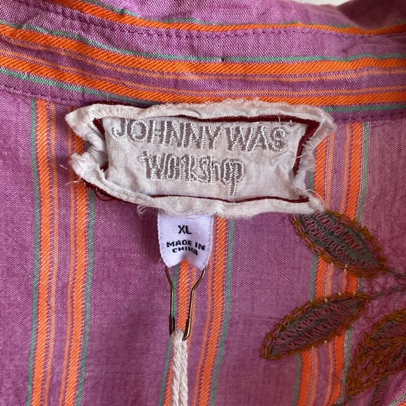 Johnny Was NWT INDALO Boho Embroidered Button Down Long Sleeve Tunic Blouse XL - Picture 12 of 16